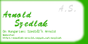 arnold szedlak business card